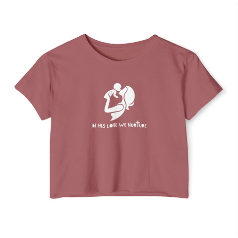 Mom's In His Love Crop Top (Multiple Colors)